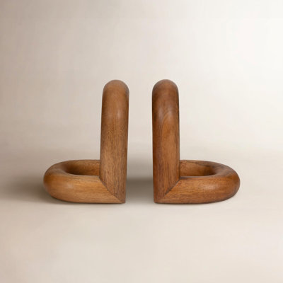 Zeppelin Wood, Set Of 2 7" Loopy Bookends, Round