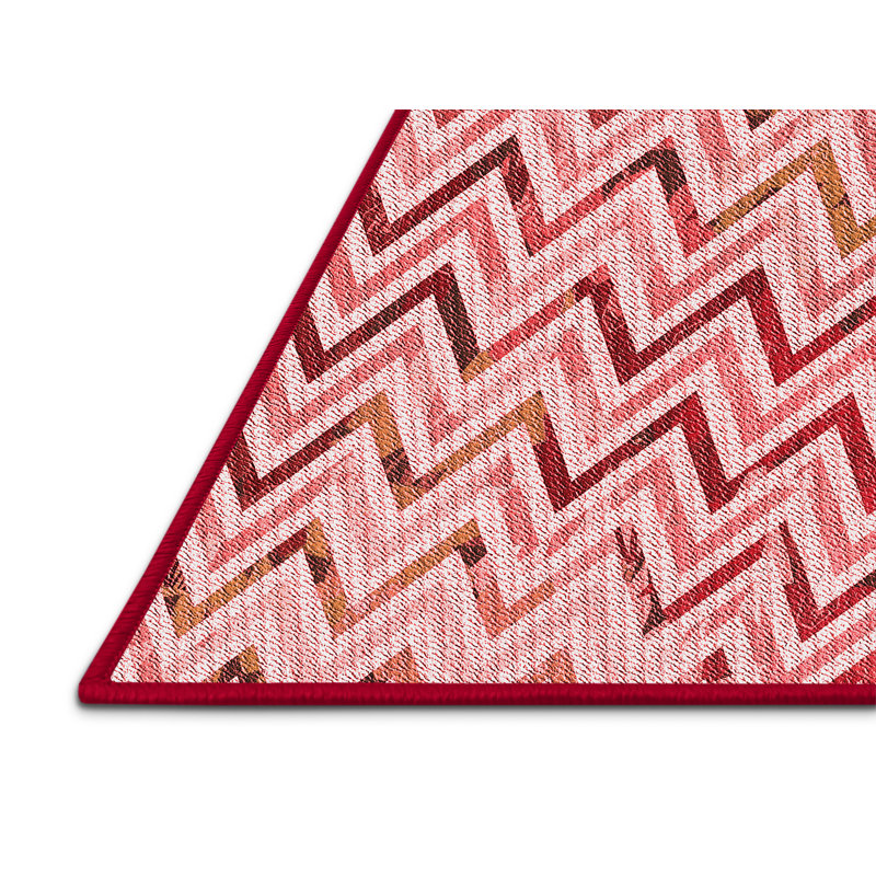 Tapis rouge tissé à la machine 2 pi x 4 pi rouge