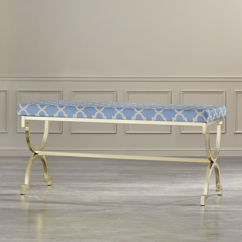 Banc en métal Daniya, Bleu héritage