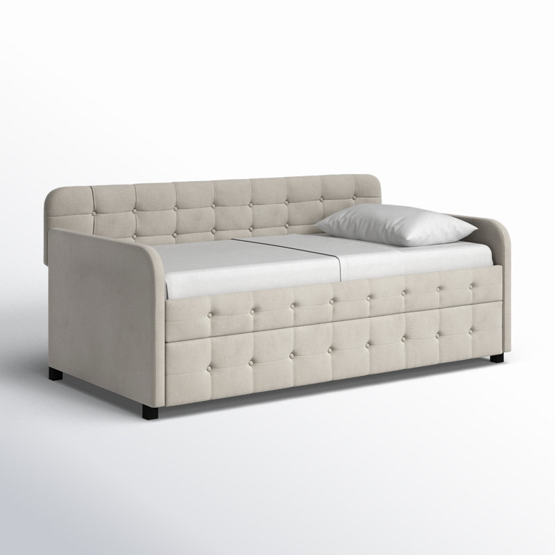 Lit de jour simple avec couchette Seraphine, Gris chaud