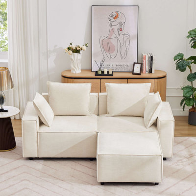 Causeuse modulaire avec repose-pieds Makassar
