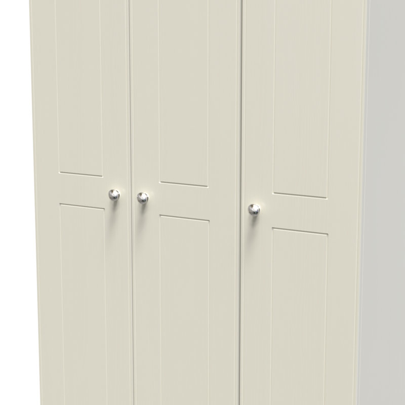 Conners Triple Plain Wardrobe, Cream Ash