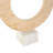 Marble Ring Abstract Cream Decorative Sculpture With White Base