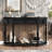 Retro Curved Console Table, 52" Solid Wood Half Moon Console Table Sofa Table With 4 Drawers 1 Open Shelf For Living Room,Entryway,Hallway,Black-709296122