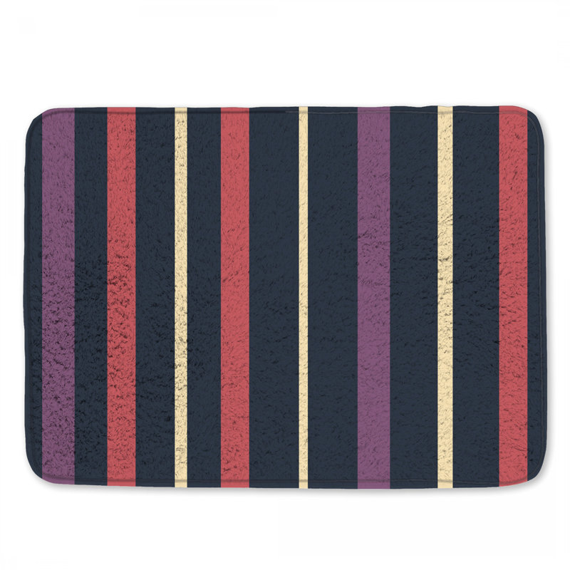 Tapis de bain à rayures verticales, L 34 po x L 21 po