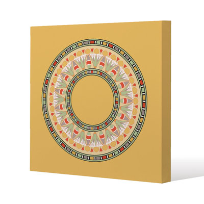 Circle Ornament. Round Frame Slim Style Canvas Print, 15mm Slim Real wood.