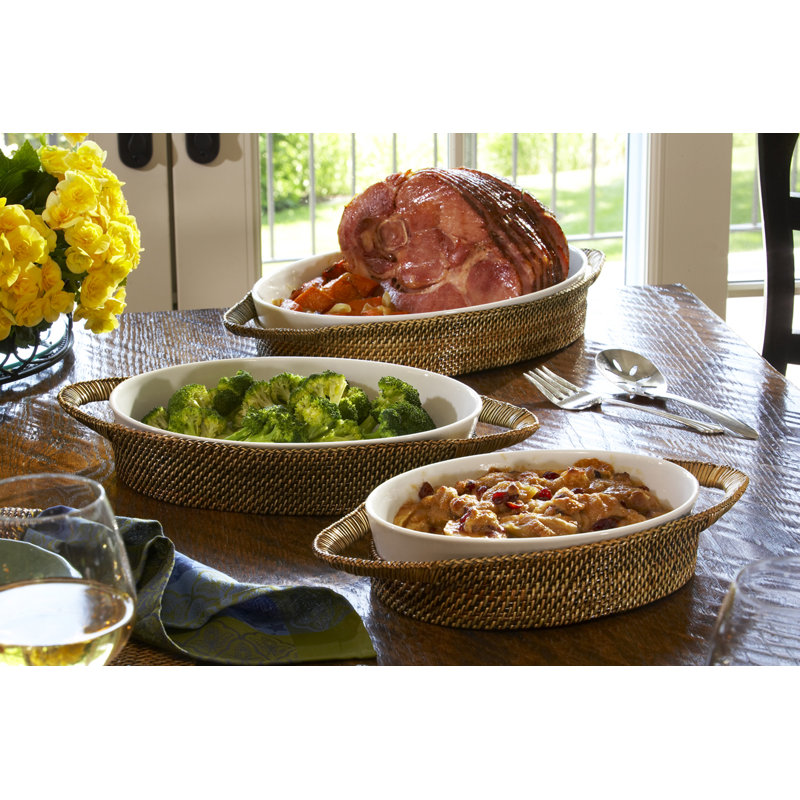 Oval Ceramic Casserole Set, 14.5" x 11"