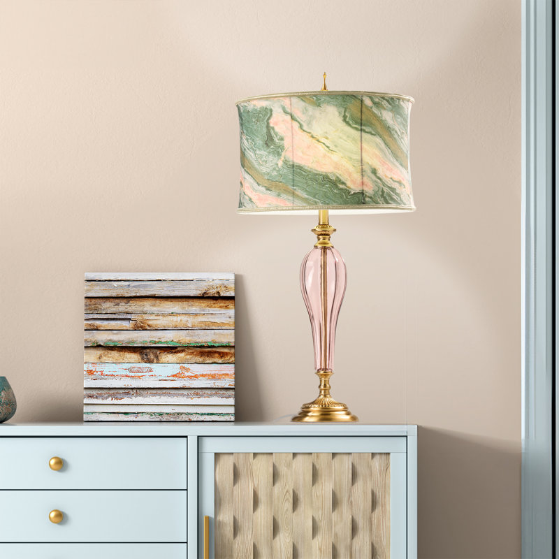 Lampe de table géométrique en verre 33 po