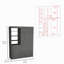 Armoire 3 tiroirs, porte double, tablette à 3 niveaux