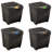 vidaXL Stackable Garbage Bin Boxes Anthracite 26.4 gal Polypropylene