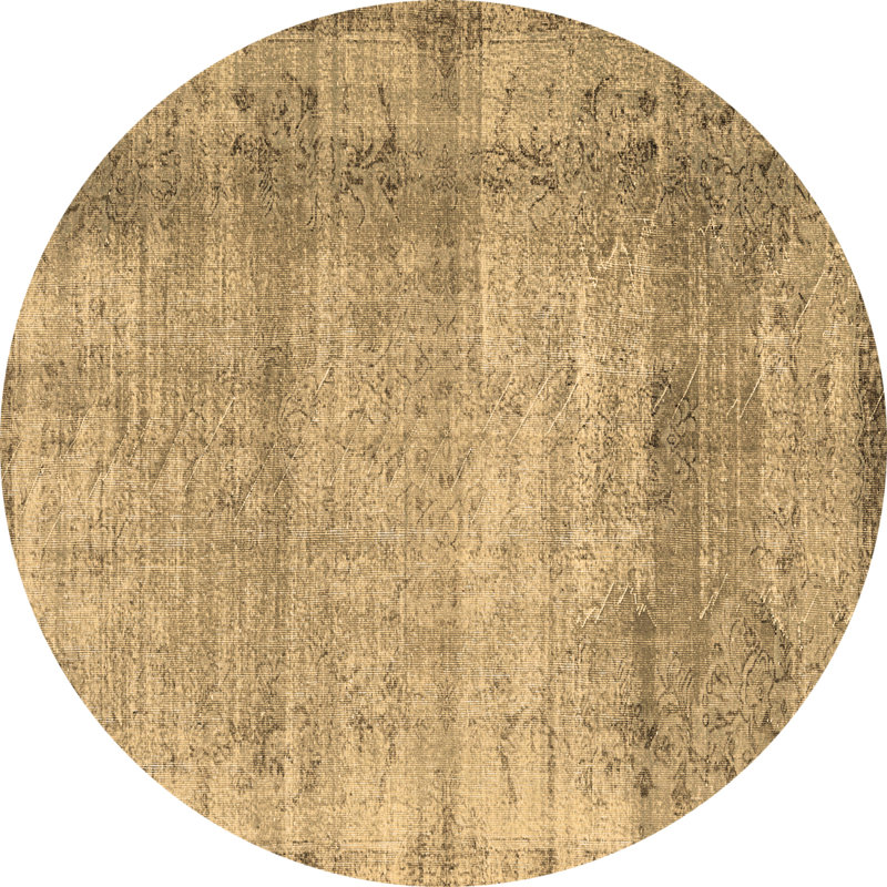 Washable Abstract Indoor Rug, Round 6'