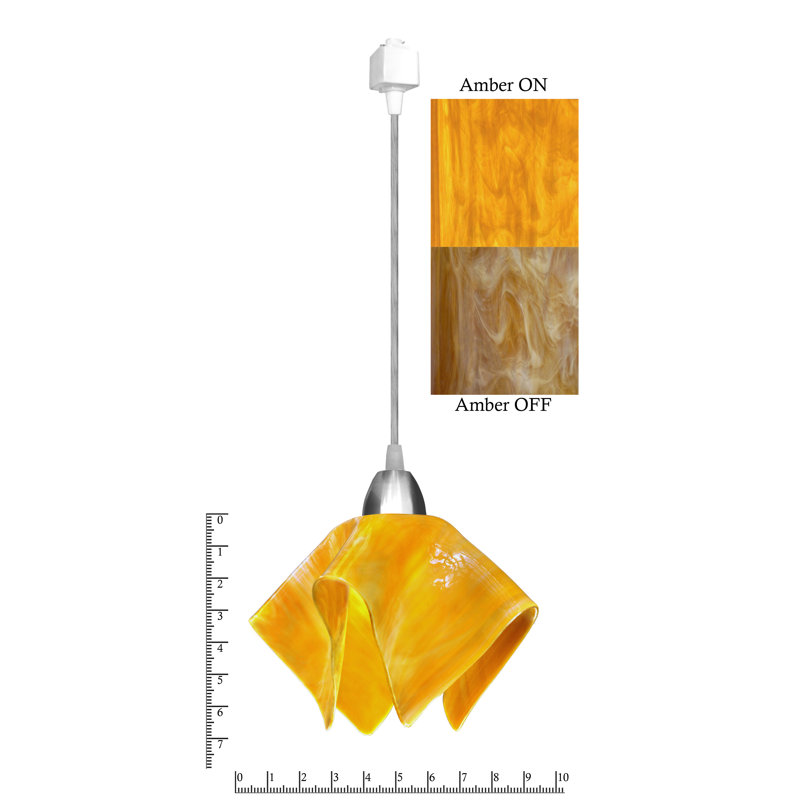 Sapin Handcrafted Glass 1-Light Track Pendant, Small, Amber