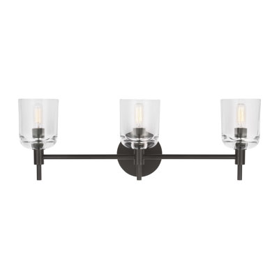 Luminaire mural de salle de bain Thom Filicia Coury avec abat-jour transparent