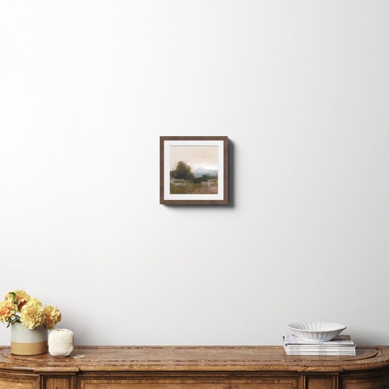 «Spring Farm» par Dan Hobday Art, Oui, H 12 po x l 12 po x P 0,75 po, Papier avec encadré espresso