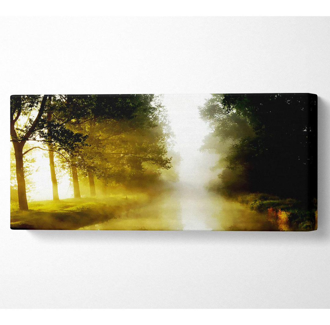 Misty Morning Lake - Kunstdrucke auf Leinwand - Wrapped Canvas