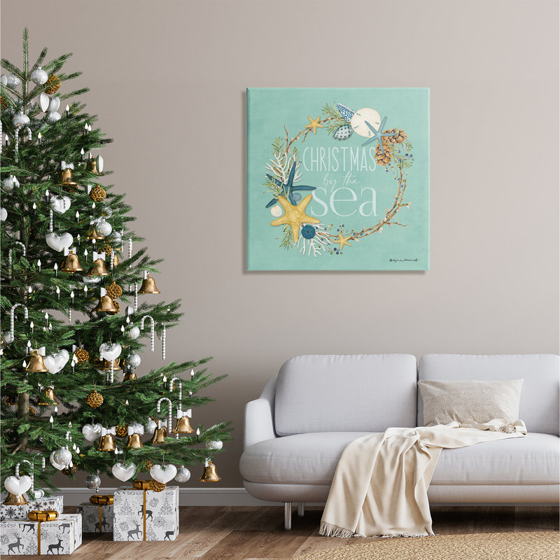 «Christmas By The Sea Wreath», impression sur toile, H 30 po x l 30 po x P 1,5 po