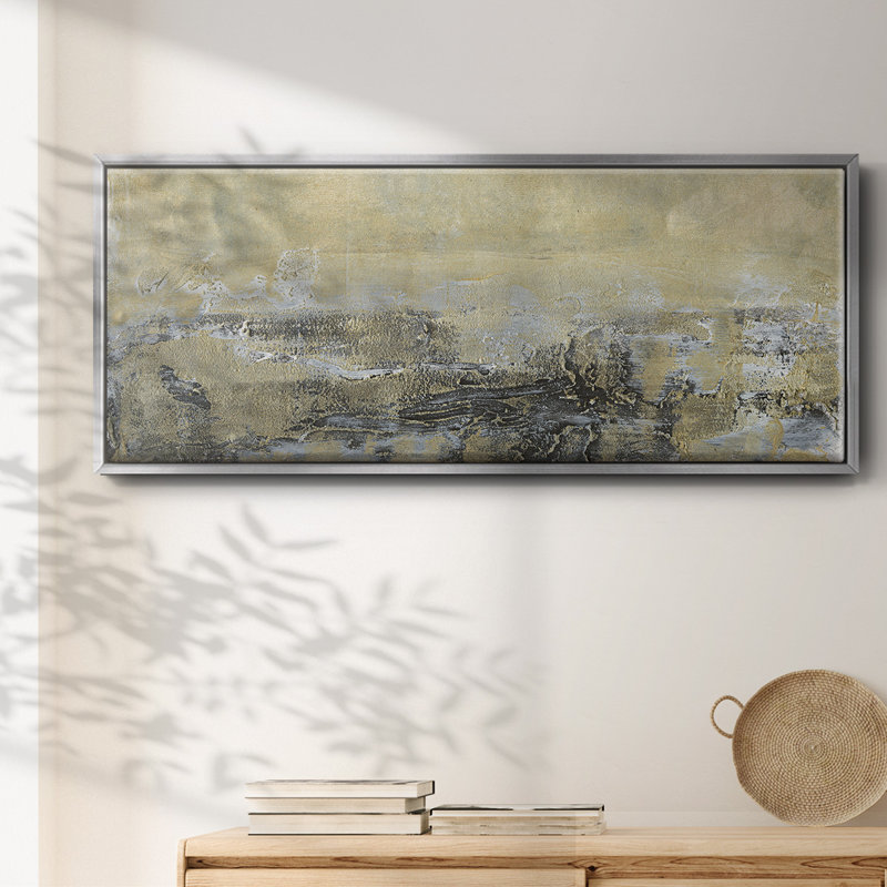 Gold Horizon I - toile encadrée, H 20 po x l 50 po