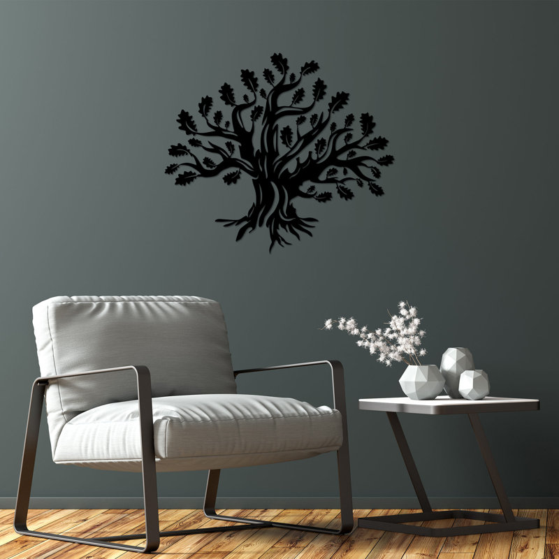 Stylish Black Decorative Metal Wall Accessory, 27.6 x 24.0 inches | 100% Metal Construction, Thickness: 0.06 inches | Easy Wall Mount Design | Perfect for Home Decor, Living Room & Office Spaces