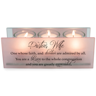 2.5'' H Glass Tabletop Tealight Holder with Candle Included