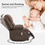 Fauteuil inclinable, pivotant et berçant moderne avec chauffage et massage (brun)-1014104811-1026478642