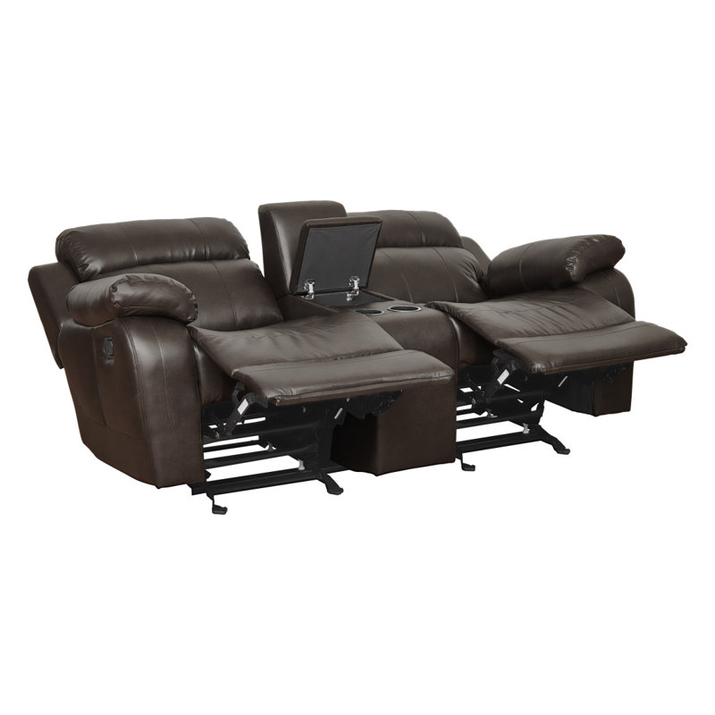Nazeeha Loveseat, Brown Faux Leather