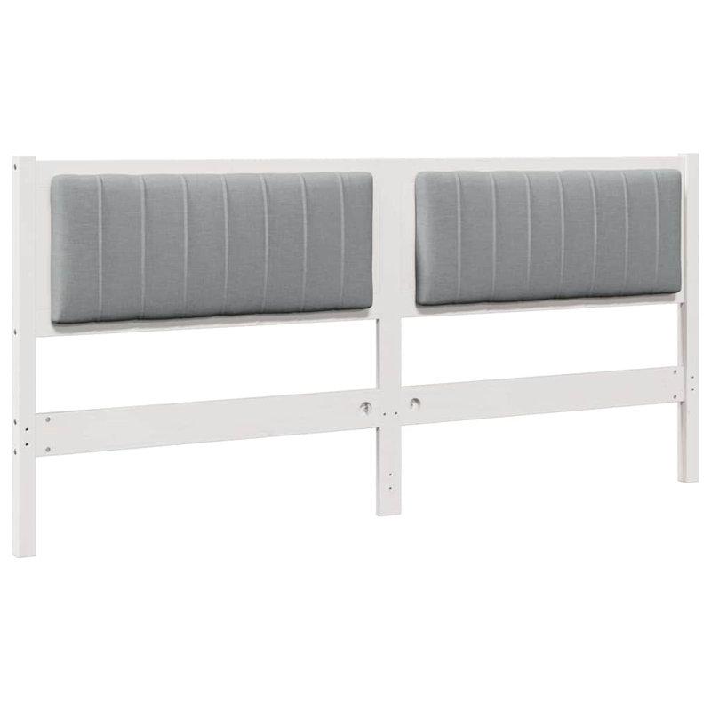 Solid Wood Headboard, DE Size - 180 x 220 cm, White, Light Grey