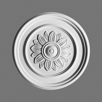 21-1/8 in x 1-9/16 in Plain Medallion with Floral Center