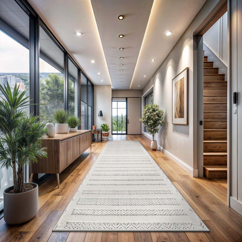 Modern High-Low Indoor Area Rug, Runner 2' x 7'