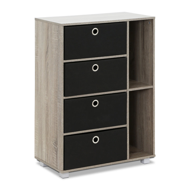 Hayley Accent Chest, Gray/Black Bins