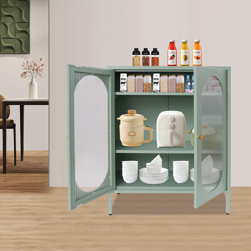 Buffet en fer forgé crème vert, Bleu
