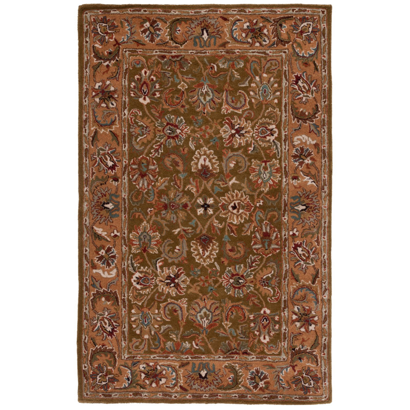 Tapis oriental classique en laine touffeté à la main Mcauliffe, Rectangle 9 pi 6 po x 13 pi 6 po