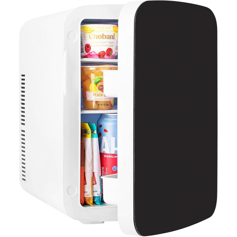 15L Mini Fridge For Bedroom, Car, Office & Dorm - Compact Thermoelectric Cooler & Warmer For Drinks, Snacks, Skincare - Quiet AC/DC Portable Refrigerator With Sleek Glass Door Design,Fuchsia