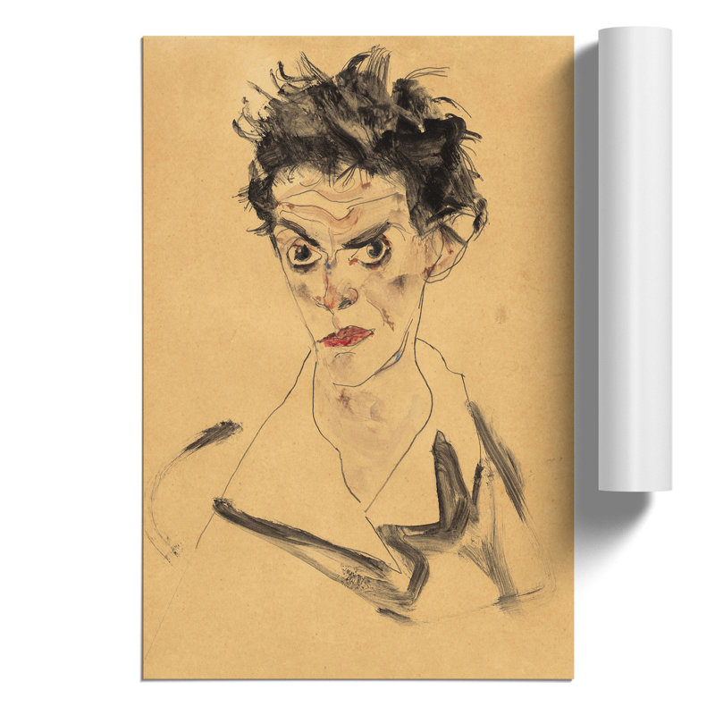 Self Portrait by Egon Schiele - Frameless Print, 59cm H x 42cm W x 0.1cm D
