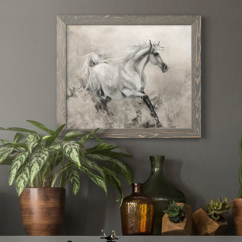 «Majestic Stallion I», reproduction d'art sur toile, H 24 po x l 18 po x P 1,5 po, Gris