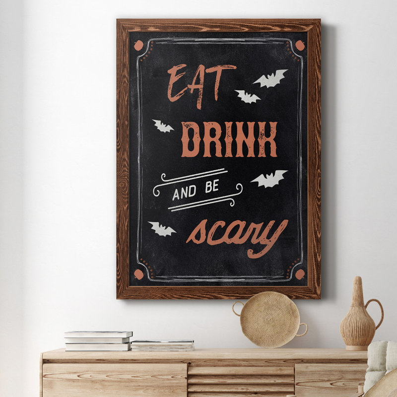 «Be Scary», art textuel sur toile, H 31,5 po x l 23,5 po x P 1,5 po, Érable