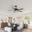 Ventilateur de plafond 52 po avec lumière et télécommande, ventilateur rustique à 5 pales avec abat-jour décoratif, moteur CC réversible silencieux, 6 vitesses, pour le salon, la chambre à coucher