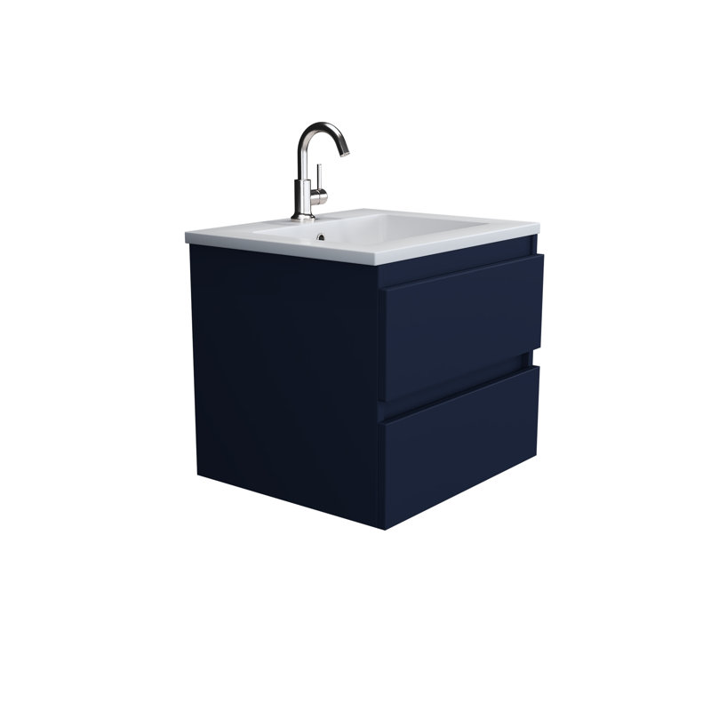 Ensemble de meuble-lavabo mural simple 24 po Salt [20D], Blanc