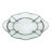 Tempered Glass Scalloped Edge Kitchen Serving Bowl with Bronze Metal Scroll Stand