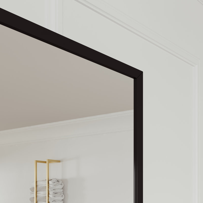 Latitude Run® Strawn 48" X 30" Rectangular Strawn Metal Framed Mirror, 28" x 58"