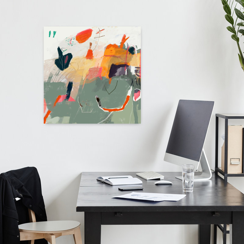 Art abstrait du début du printemps, H 18 po x l 18 po