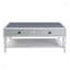 Table basse Iannah avec rangement, en gris rustique et blanc vieilli