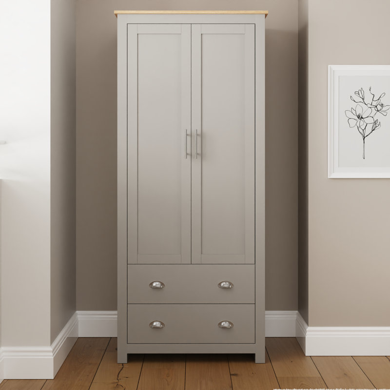 Loretta 2 Door Wardrobe, Soft Grey