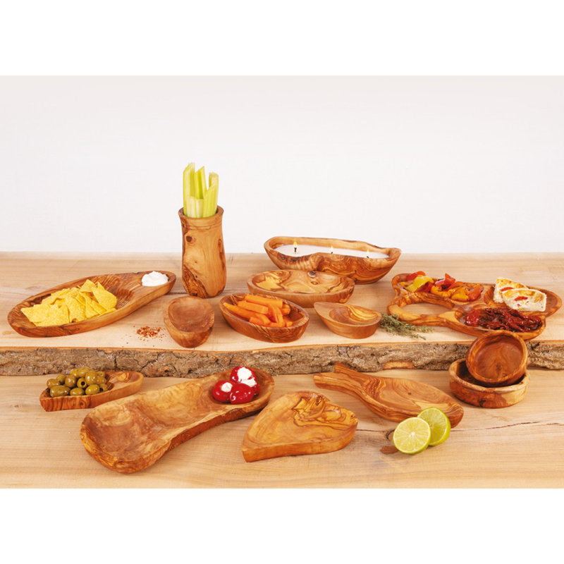 August Grove Cullan Wood Condiment Server, 3.5cm H x 12cm W x 12cm L