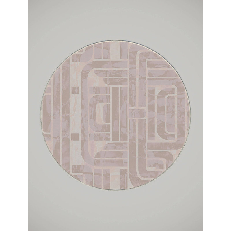 Savin Washable Abstract Indoor Rug, Round 3'