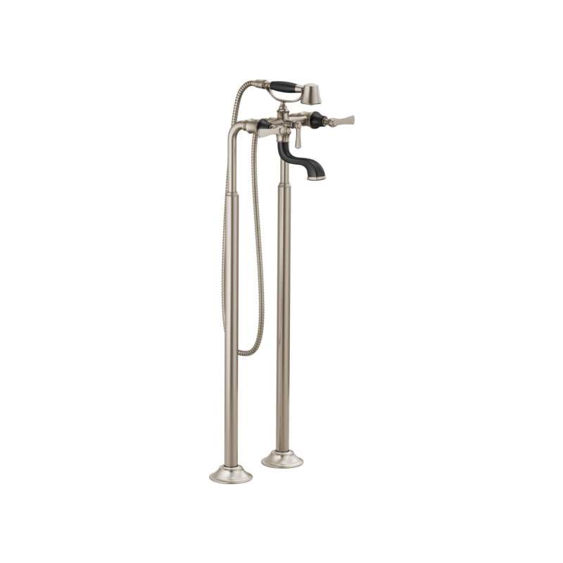 Rook® Two-Handle Tub Filler Trim Kit With Lever Handles, Luxe Nickel/Matte Black