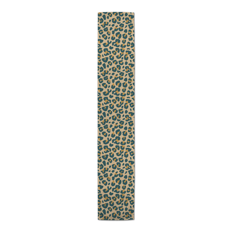 Dunihue Animal Print Cotton Blend Table Runner, 72" L x 16" W, Beige