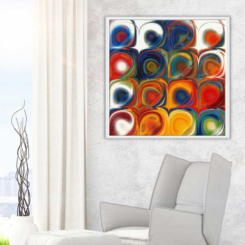 « cercles et carrés 43 », impression, H 28 po x l 28 po x P 1,5 po, Toile tendue