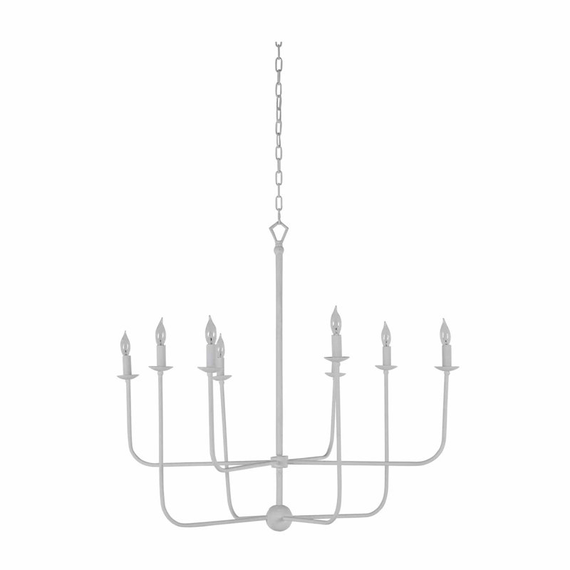 Lilly 8 - Light Candle Style Chandelier, Plaster White
