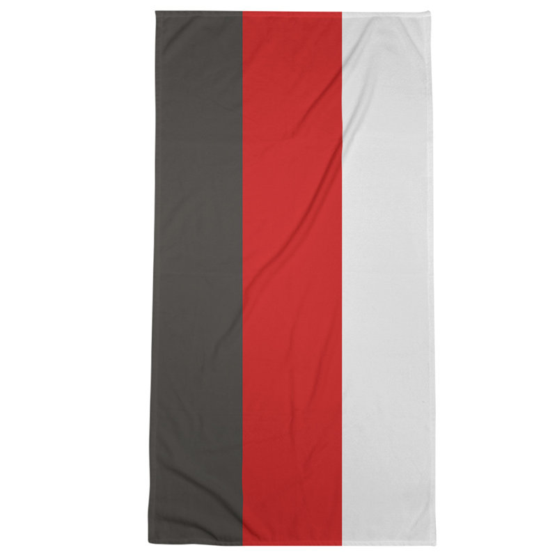 Beach Towel, Gray/Ivory/Red