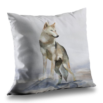 Wolf Bedroom Blue Poly Twill Throw | Stylish Home Decor